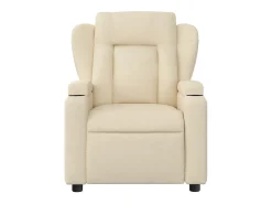 Poltrona de massagens reclinável tecido cor creme