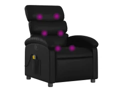 Poltrona de massagens reclinável couro artificial preto