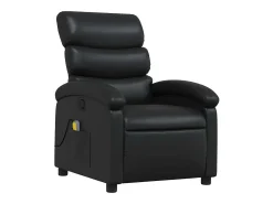 Poltrona de massagens reclinável couro artificial preto