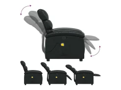 Poltrona de massagens reclinável couro artificial preto
