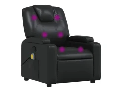 Poltrona de massagens reclinável couro artificial preto