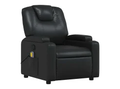 Poltrona de massagens reclinável couro artificial preto