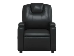 Poltrona de massagens reclinável couro artificial preto