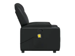 Poltrona de massagens reclinável couro artificial preto
