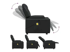 Poltrona de massagens reclinável couro artificial preto