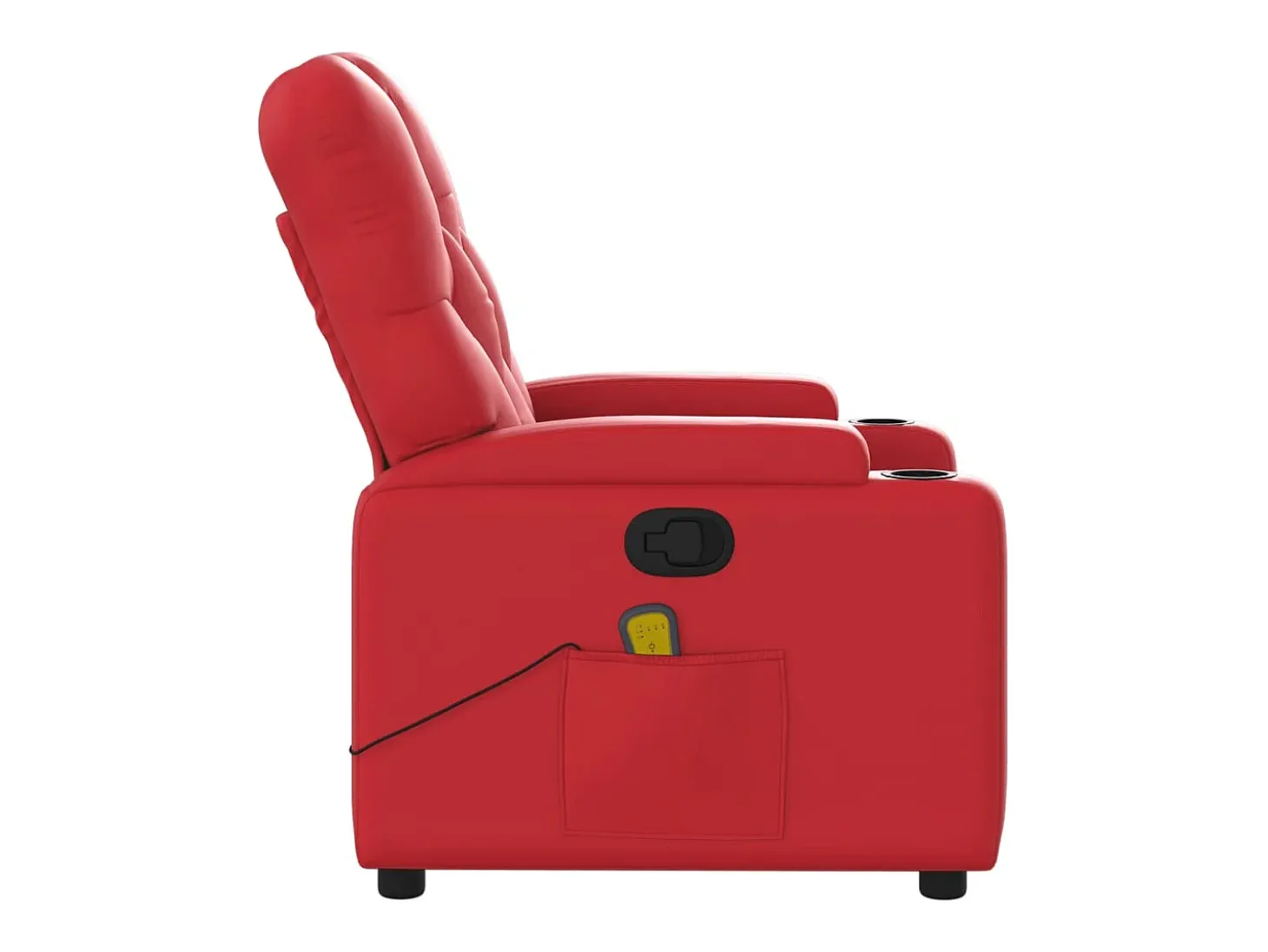 Poltrona de massagens reclinável couro artificial vermelho