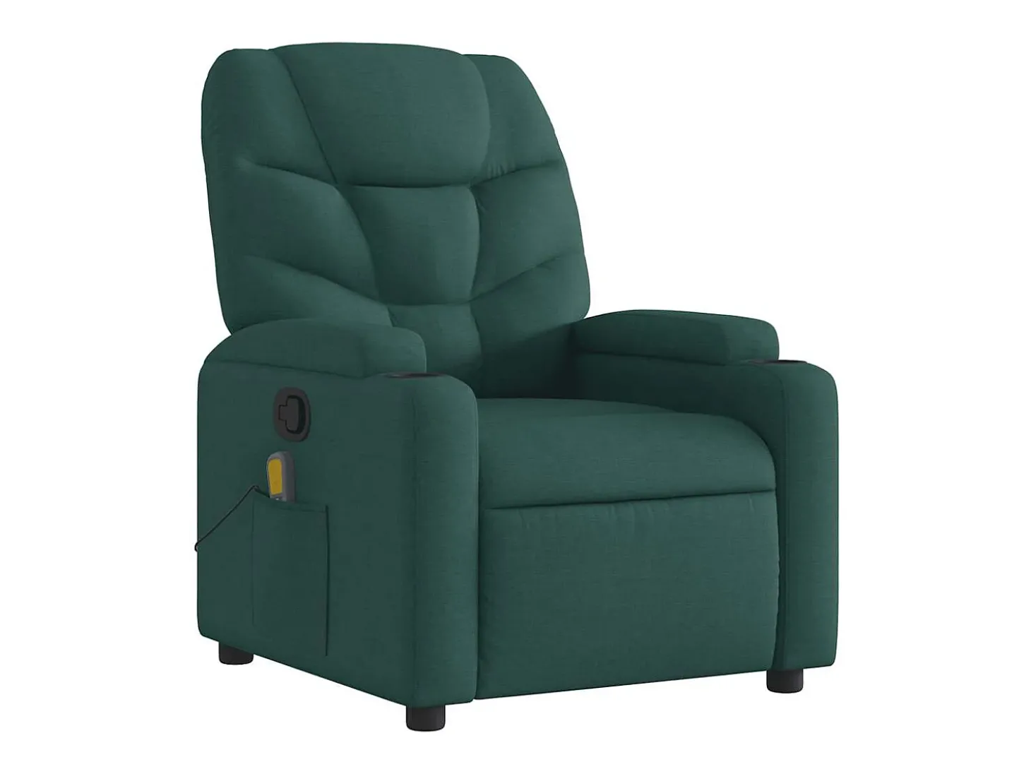 Poltrona de massagens reclinável tecido verde-escuro