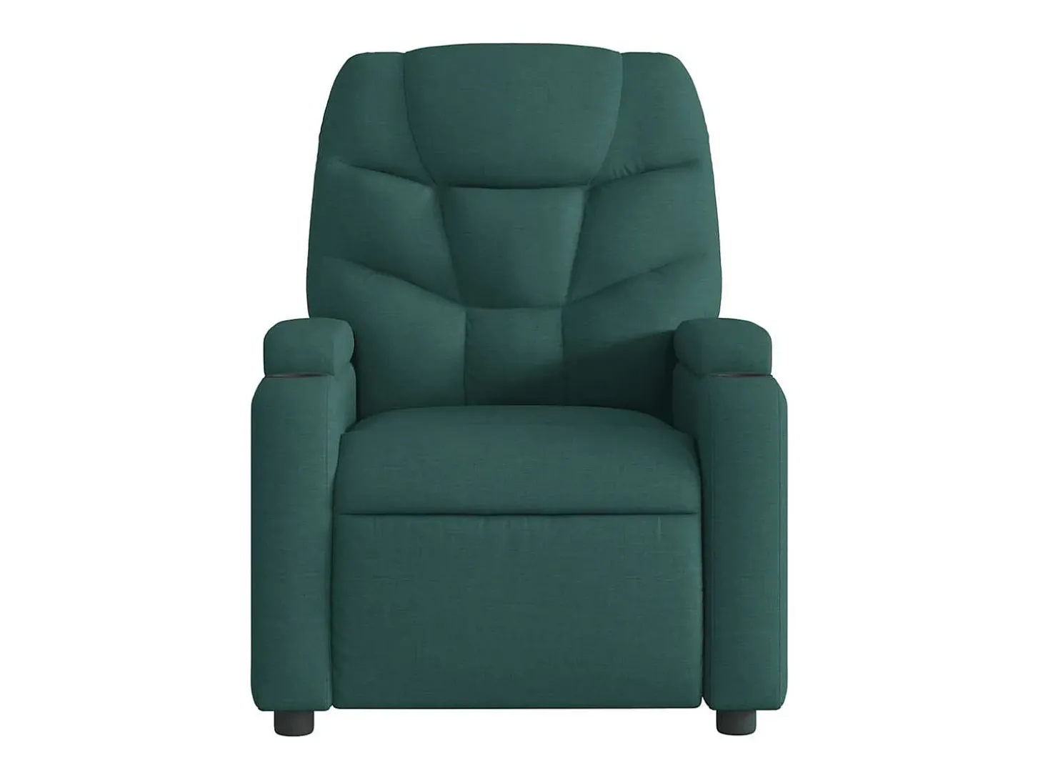 Poltrona de massagens reclinável tecido verde-escuro