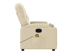 Poltrona de massagens reclinável tecido cor creme
