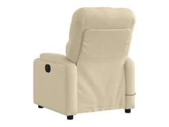 Poltrona de massagens reclinável tecido cor creme