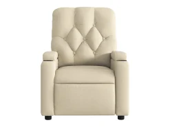 Poltrona de massagens reclinável tecido cor creme