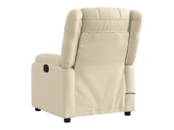 Poltrona de massagens reclinável elétrica tecido creme