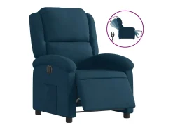 Poltrona de massagens reclinável veludo azul