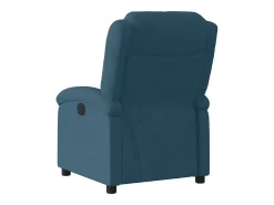 Poltrona de massagens reclinável veludo azul