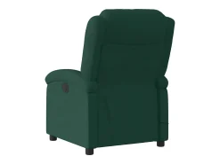 Poltrona de massagens reclinável elétrica veludo verde-escuro