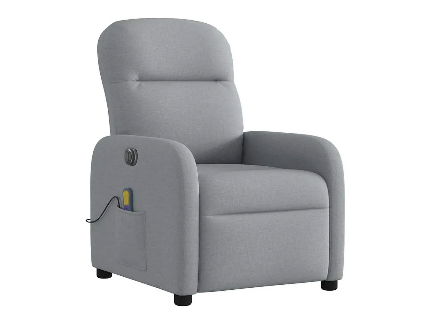 Poltrona de massagens reclinável elétrica tecido cinzento-claro