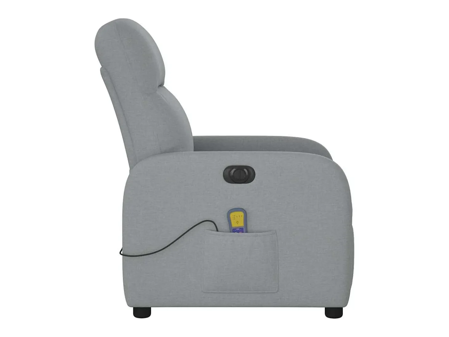 Poltrona de massagens reclinável elétrica tecido cinzento-claro