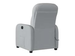 Poltrona de massagens reclinável elétrica tecido cinzento-claro