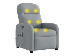 Poltrona de massagens reclinável elétrica tecido cinzento-claro
