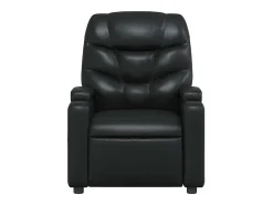 Poltrona de massagens reclinável couro artificial preto
