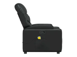 Poltrona de massagens reclinável couro artificial preto
