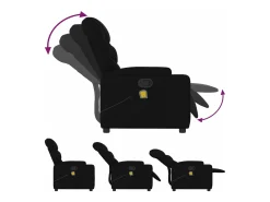 Poltrona de massagens reclinável tecido preto