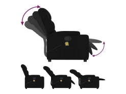 Poltrona de massagens reclinável tecido preto