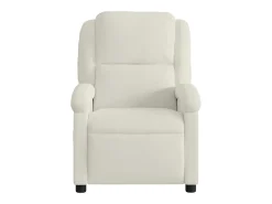 Poltrona de massagens reclinável veludo cor creme