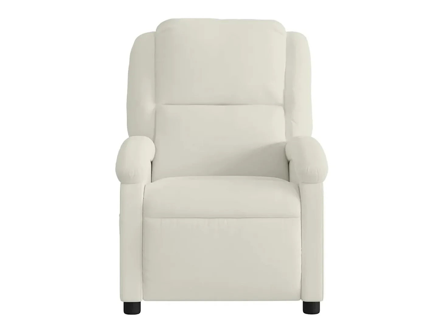 Poltrona de massagens reclinável veludo cor creme
