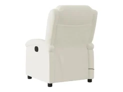 Poltrona de massagens reclinável veludo cor creme
