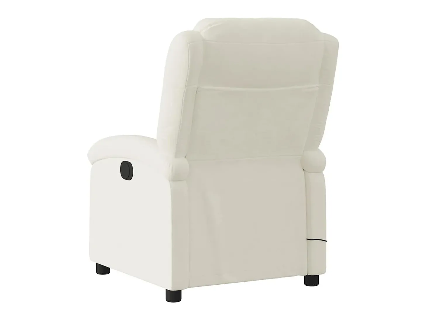 Poltrona de massagens reclinável veludo cor creme