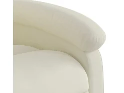 Poltrona de massagens reclinável veludo cor creme