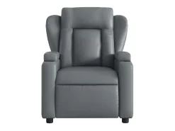 Poltrona de massagens reclinável couro artificial cinzento