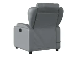 Poltrona de massagens reclinável couro artificial cinzento