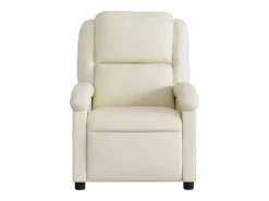 Poltrona de massagens reclinável couro artificial cor creme