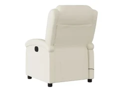 Poltrona de massagens reclinável couro artificial cor creme