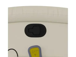 Poltrona de massagens reclinável couro artificial cor creme