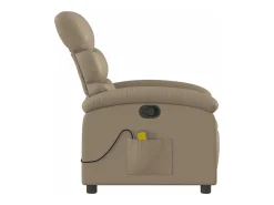 Poltrona de massagens reclinável couro artificial cappuccino