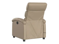 Poltrona de massagens reclinável couro artificial cappuccino