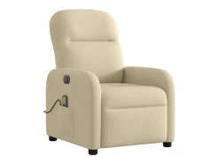 Poltrona de massagens reclinável elétrica tecido creme