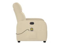 Poltrona de massagens reclinável elétrica tecido creme