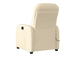 Poltrona de massagens reclinável elétrica tecido creme