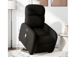 Poltrona de massagens reclinável elevatória tecido preto