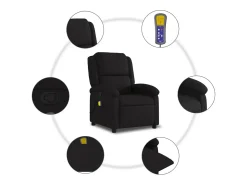 Poltrona de massagens reclinável tecido preto