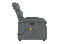 Poltrona de massagens reclinável couro artificial cinzento