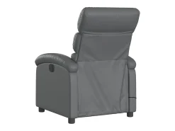 Poltrona de massagens reclinável couro artificial cinzento