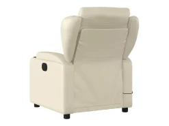 Poltrona de massagens reclinável couro artificial cor creme