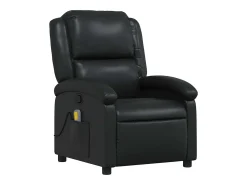Poltrona de massagens reclinável couro artificial preto