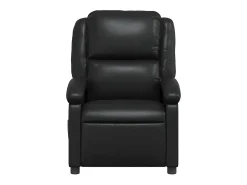 Poltrona de massagens reclinável couro artificial preto