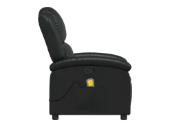 Poltrona de massagens reclinável couro artificial preto